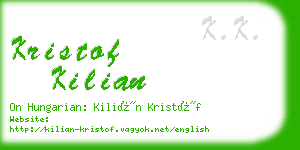 kristof kilian business card